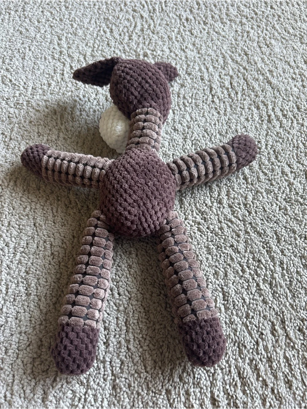 Textured Corduroy Plush Donkey Dog Squeaker Toy NWOT